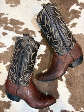 Tony Lama Black Label Exotic Lizard Cowgirl boots size 6.5-7